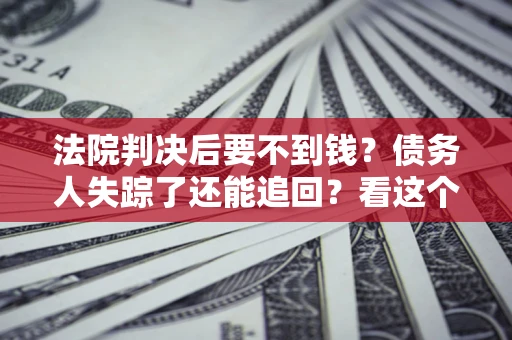 武汉法院判决后要不到钱？债务人失踪了还能追回？看这个方法！