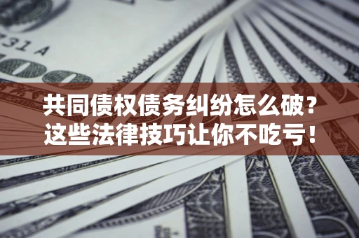 武汉共同债权债务纠纷怎么破？这些法律技巧让你不吃亏！