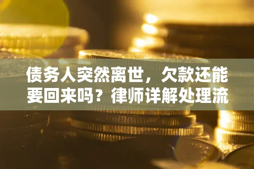 武汉债务人突然离世，欠款还能要回来吗？律师详解处理流程