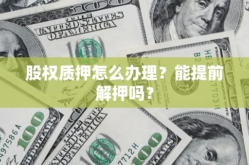 武汉股权质押怎么办理？能提前解押吗？